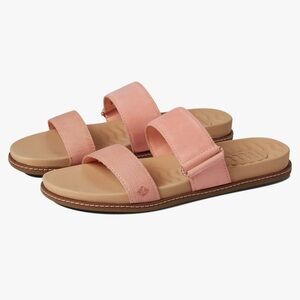 Sperry Waveside Flat Slide Leather Sandals, Peach, NWT